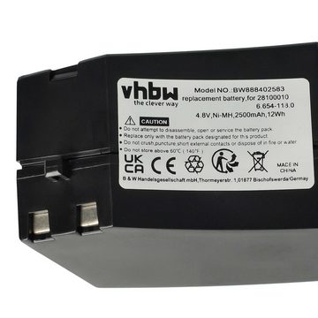 vhbw kompatibel mit Kärcher KC55, K65 Plus, KC55 Plus, KB 5, K55 Pet, K55 Staubsauger-Akku NiMH 2500 mAh (4,8 V)