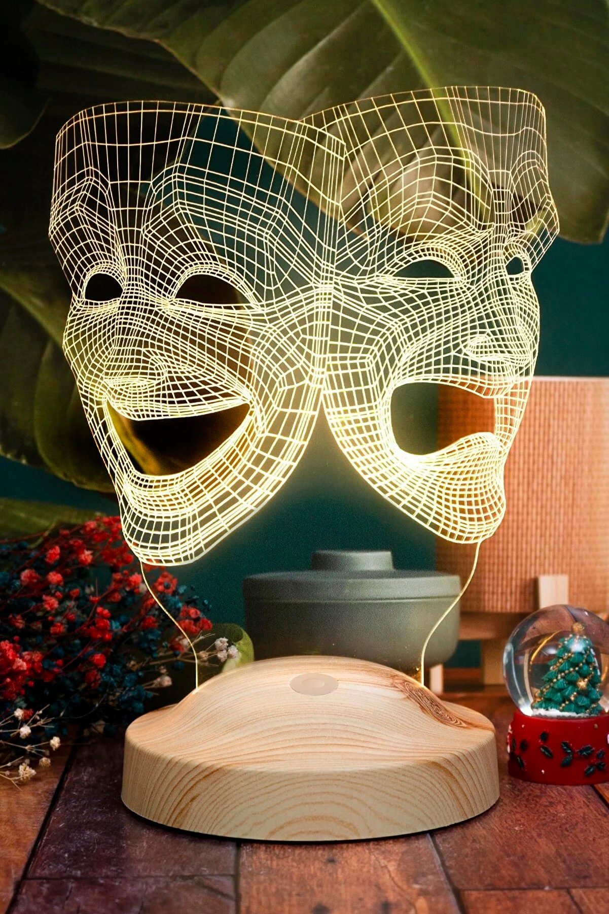 Geschenkelampe LED Nachttischlampe Die Socke und der Buskin 3D mehrfarbige Nachtlicht Schauspieler, Leuchte 7 Farben fest integriert, Geschenk für Berufseinstieg, Freunde