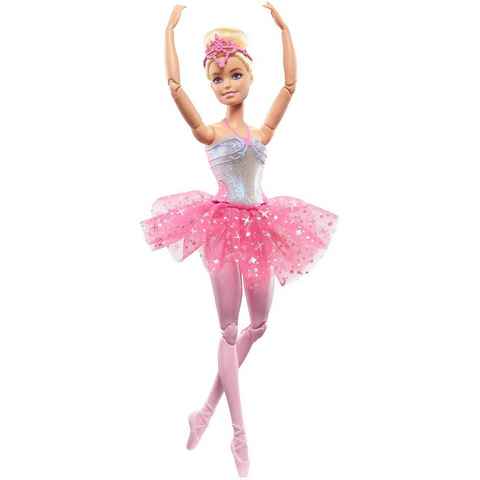 Barbie Anziehpuppe Dreamtopia, Zauberlicht Ballerina (blond), Puppe mit Leucht-Kleid