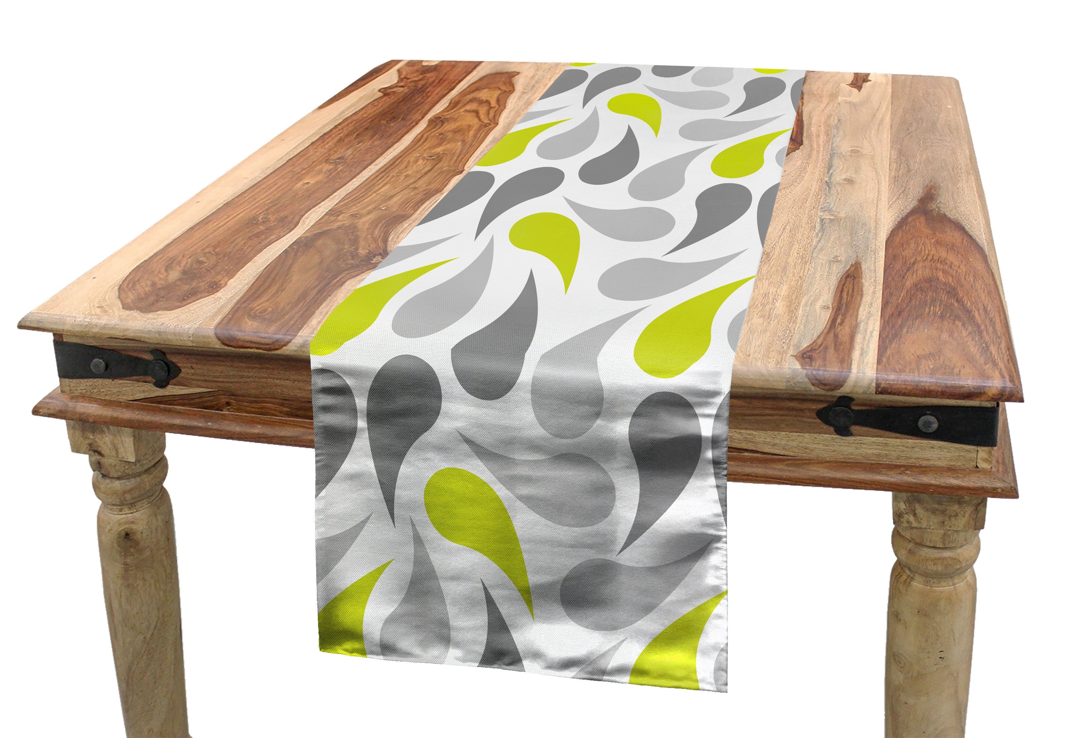Geometrisch abstrakte Esszimmer Rechteckiger Küche Abakuhaus Paisley Dekorativer Tischläufer Tischläufer,