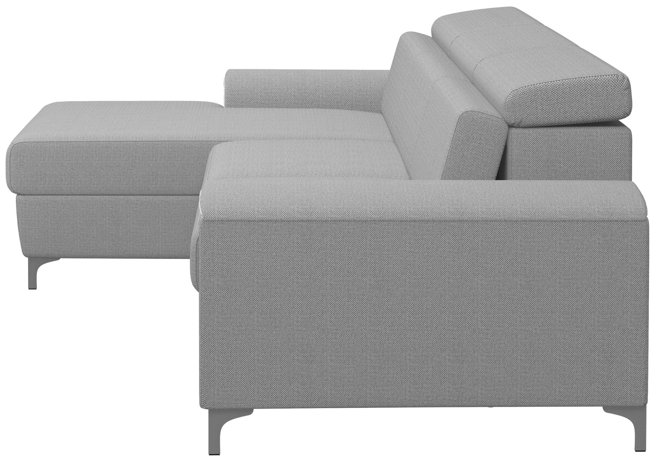 Sitzkomfort, Ecksofa mane Lino, Eckcouch, und L-Form, Raum stellbar, inklusive im Stylefy Bettkasten Bettfunktion, links rechts mit bestellbar, Kopfteilverstellung oder frei