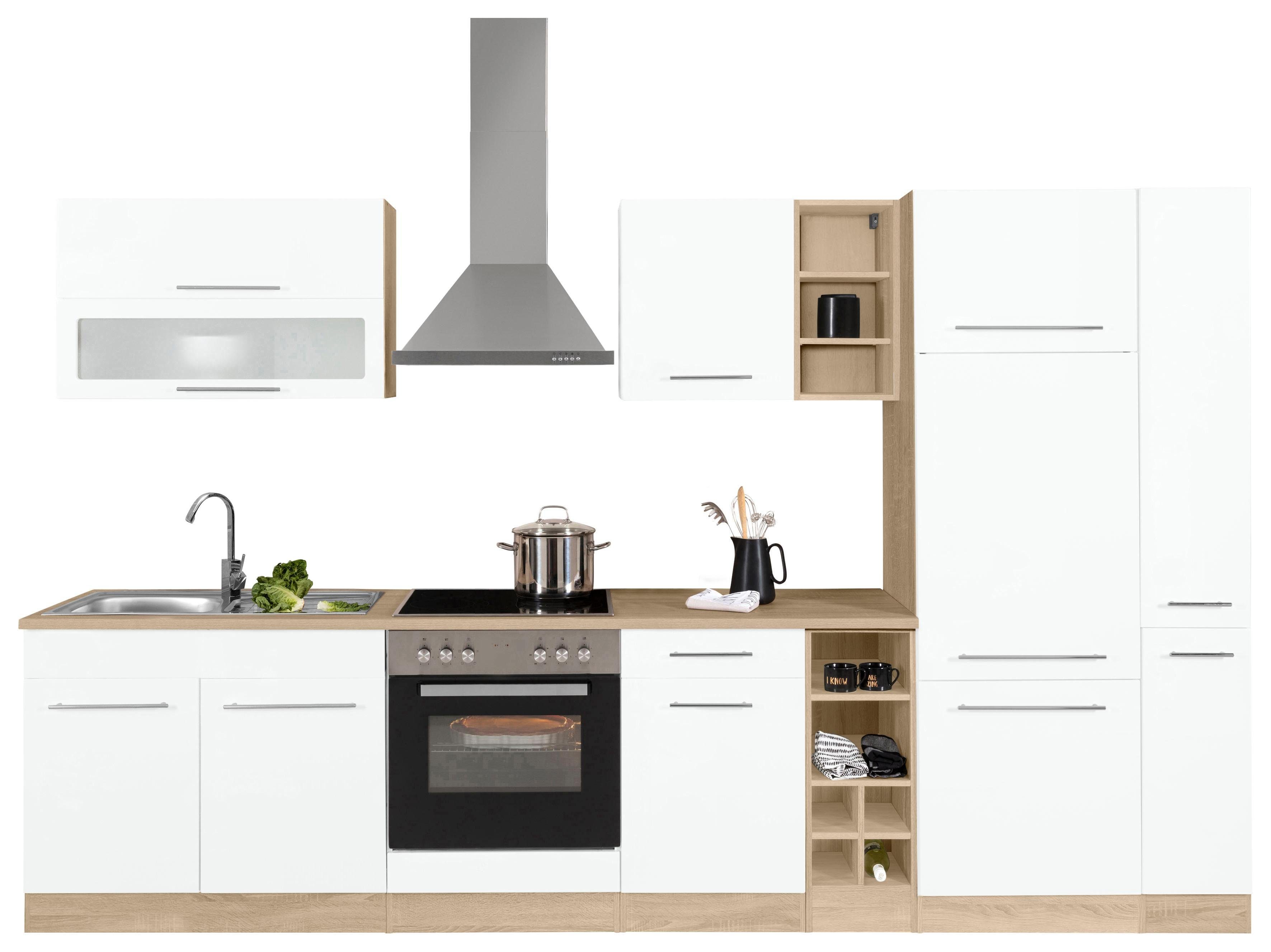 KOCHSTATION Küchenzeile KS-Eton, mit E-Geräten, Breite 330 cm