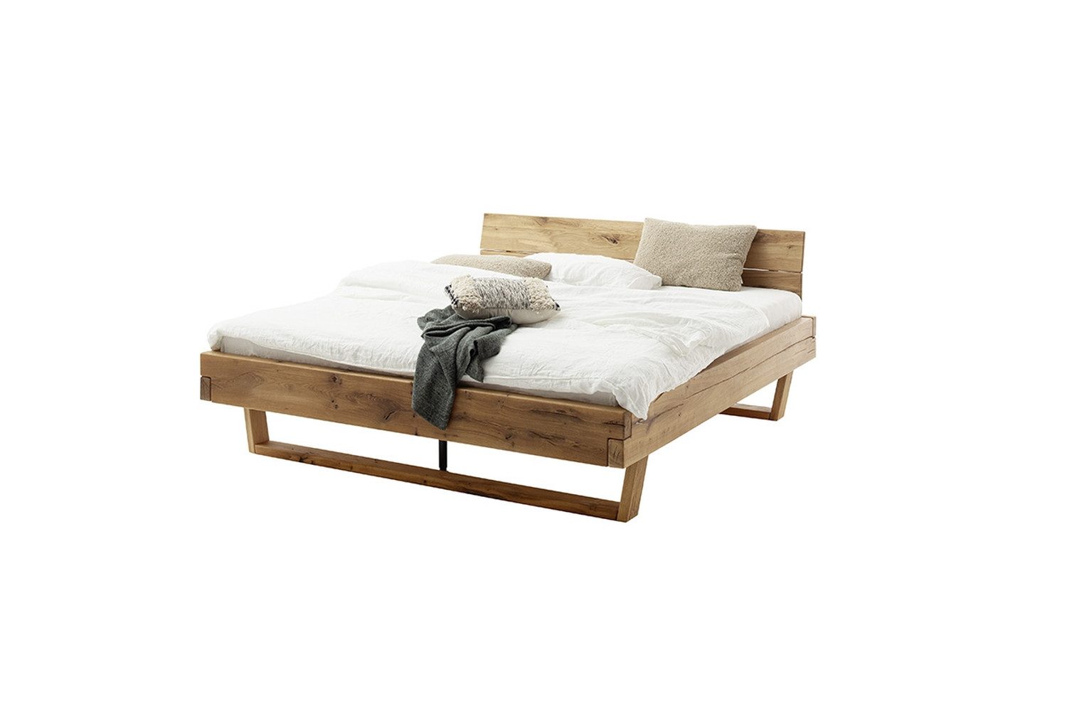 freiraum Massivholzbett Avalon, 140x200 cm in Wildeiche, Massivholz - 153x90x213 cm (BxHxT)