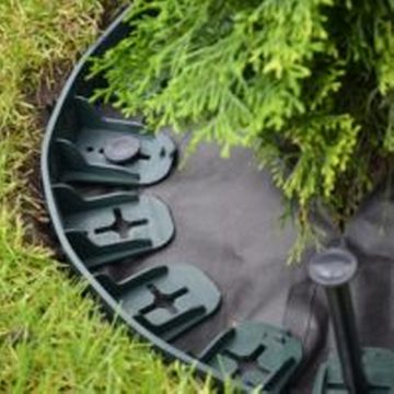 acerto® Rasenkante acerto 1 Stk Rasenkante schwarz 80 cm + 5 Stk Erdnägel, Rasenkante/Beeteinfassung für den Garten