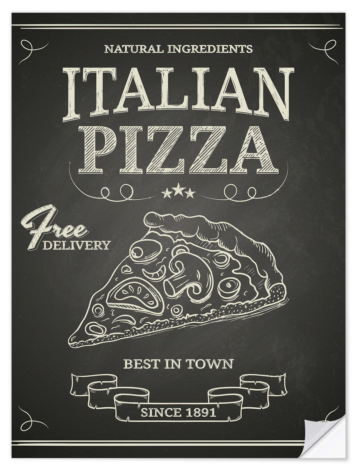 Posterlounge Wandfolie Editors Choice, Italian Pizza, Küche Illustration