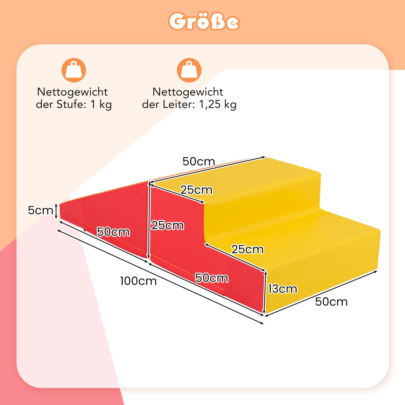 COSTWAY Spielbausteine, zum Toben & Klettern, mit Klettverschluss
