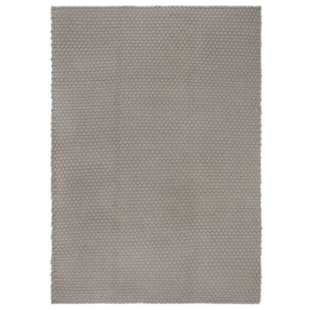 Teppich Teppich Rechteckig Grau 200x300 cm Baumwolle, vidaXL, Rechteckig