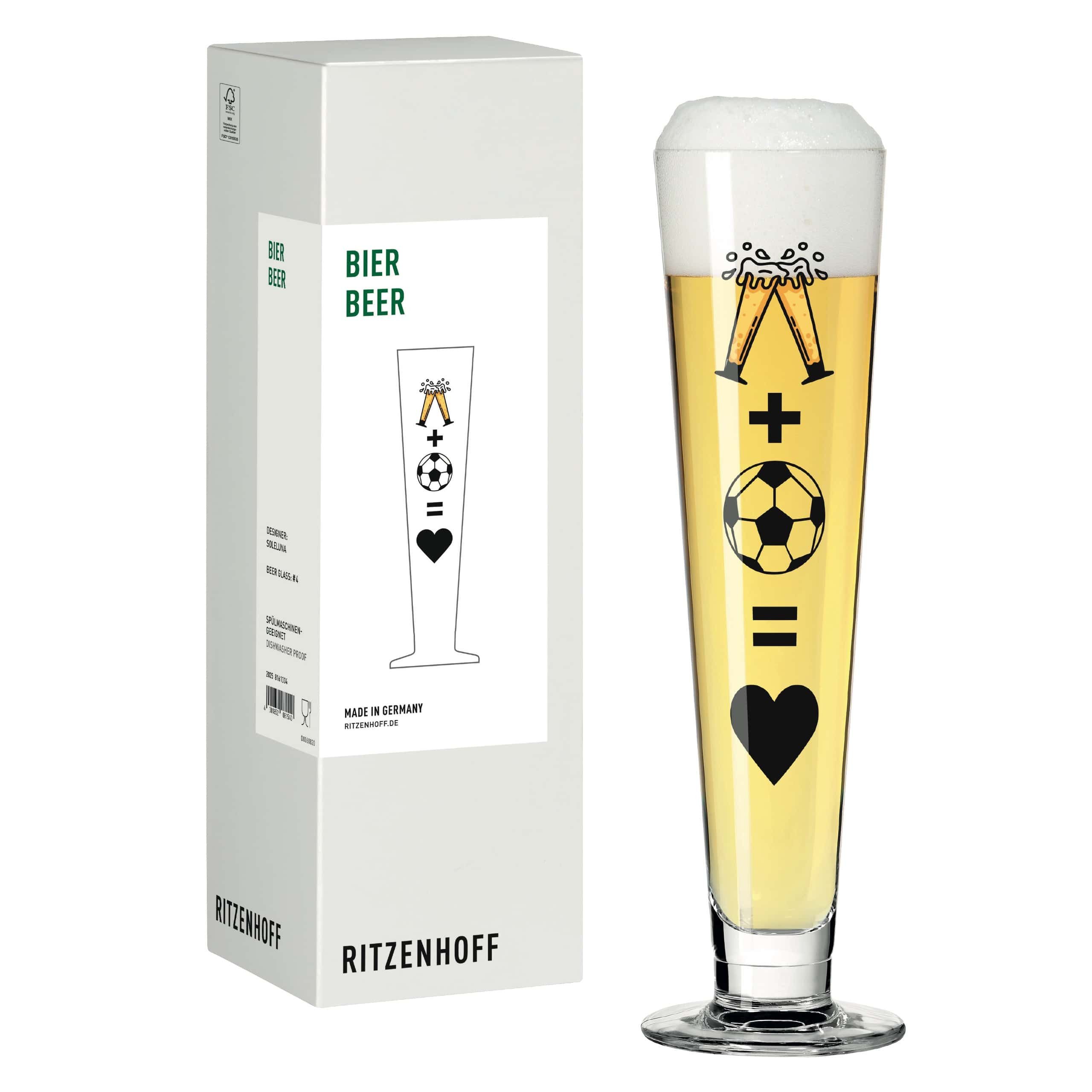 Ritzenhoff Bierglas Fußball, Kristallglas