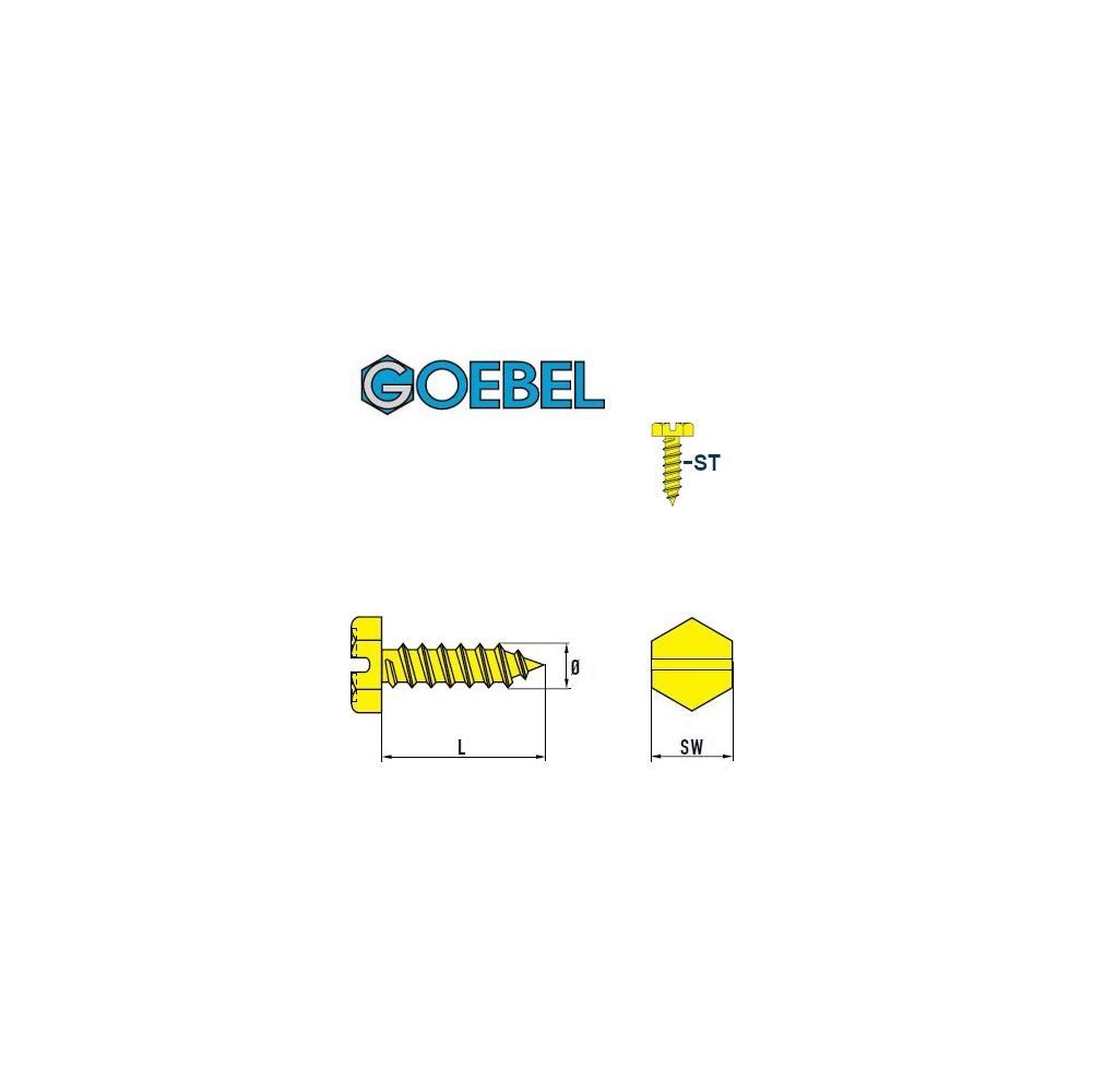 GOEBEL GmbH Profi-Industrie-Qualität (1000x Sechskant 19 x – Blechschrauben verzinkt, St., ISO1479 DIN7976 4,2 1000 Längsschlitz mm 2010142190, Blechschraube – - Stahl Werksnorm)