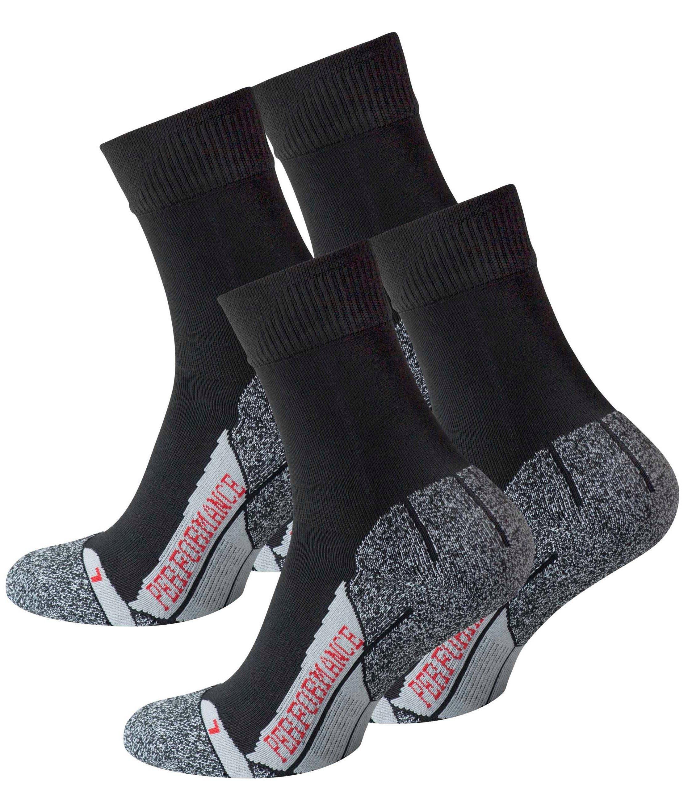 Funktionssocken Multifunktionssocken mit Spezialpolsterung Schwarz - (2-Paar) Socken "PERFORMANCE" Stark Soul®