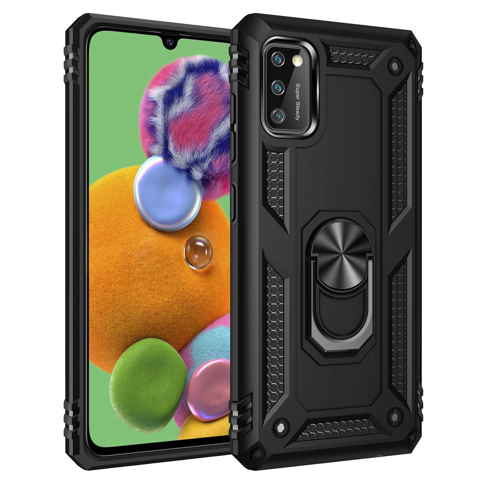 cofi1453 Bumper Silikon TPU Slim Case mit 360 Grad Ring Ständer für iPhone 8