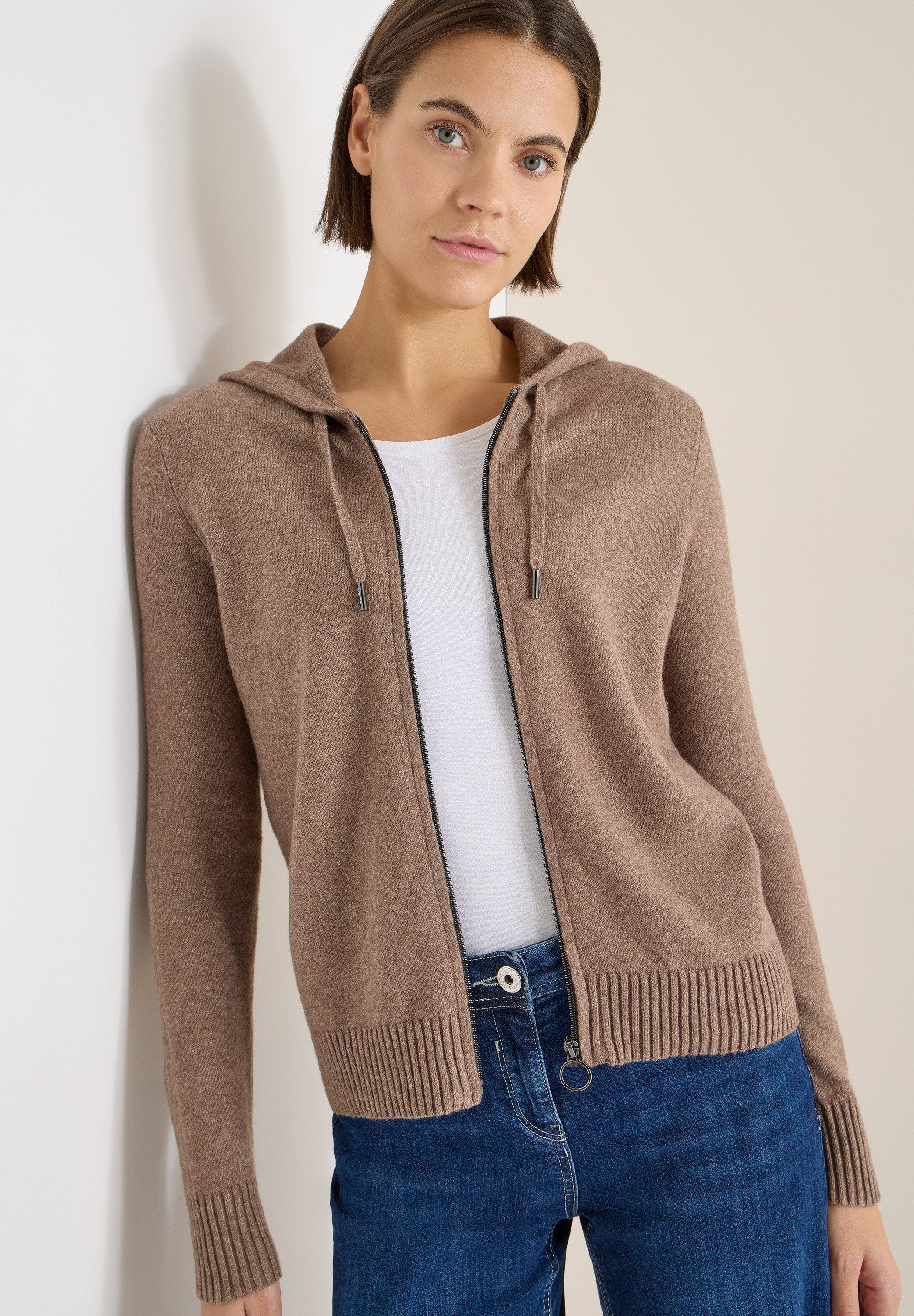 CECIL Cardigan Kapuze mit Tunnelzug