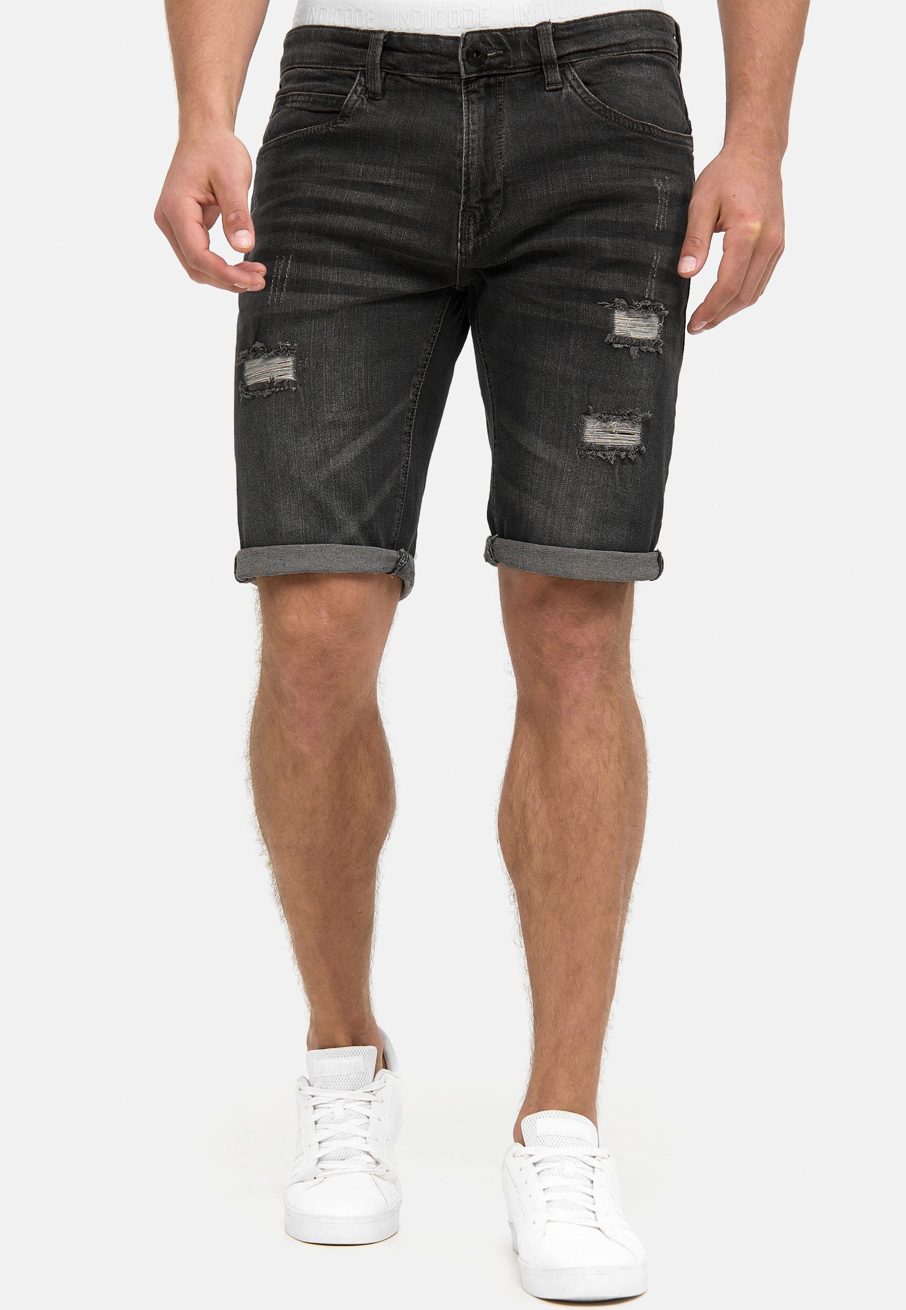 INDICODE Jeansshorts Herren Caden Jeans Shorts Herrenshorts mit 5 Taschen, Denimstyle