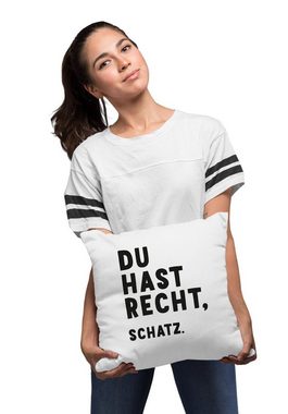 MoonWorks Dekokissen Kissen-Bezug Kissen-Hülle mit Spruch Du hast recht, Schatz Deko-Kissen Baumwolle Ironie Geschenk Partner MoonWorks®