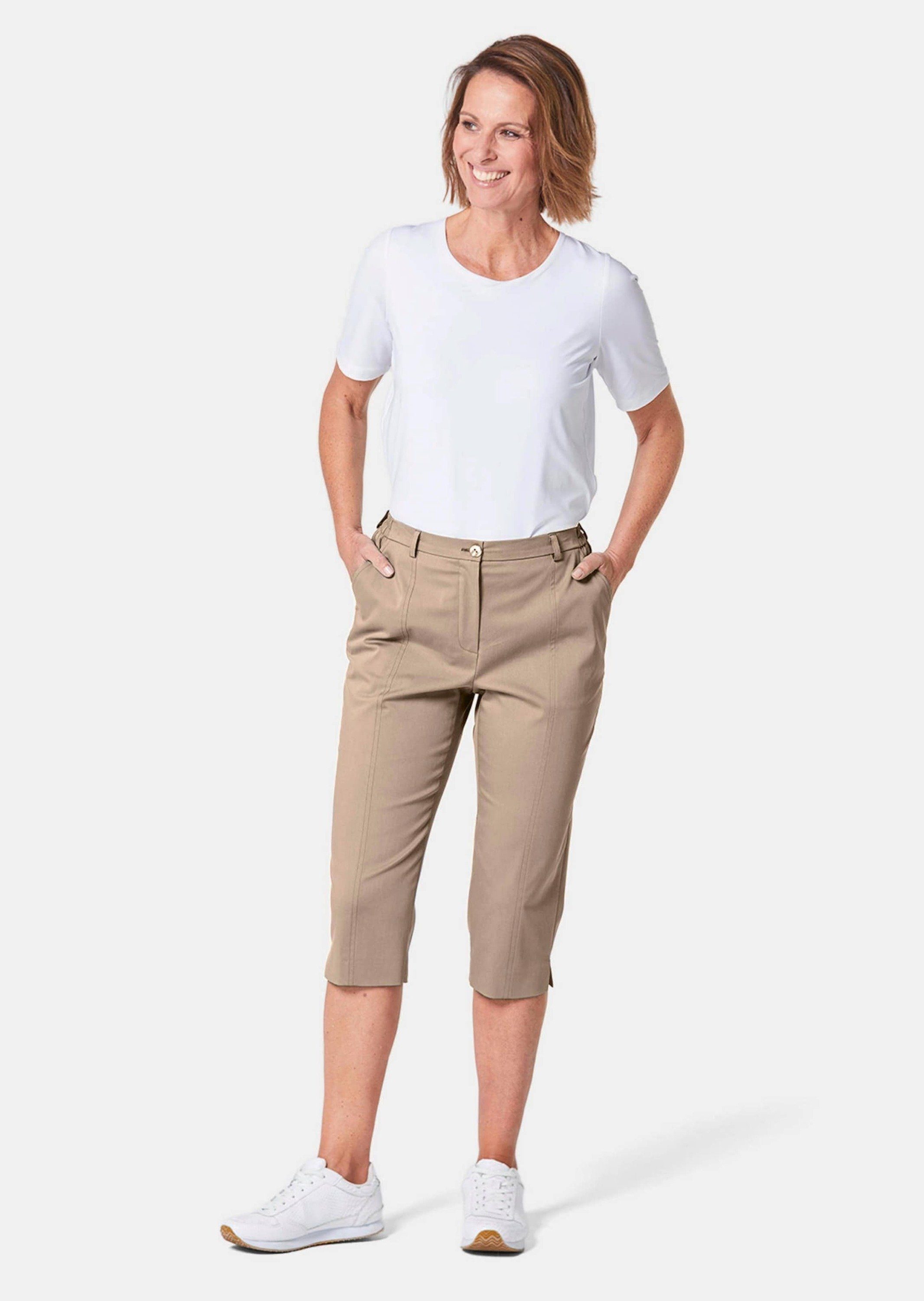 GOLDNER Caprihose Kurzgröße: beige