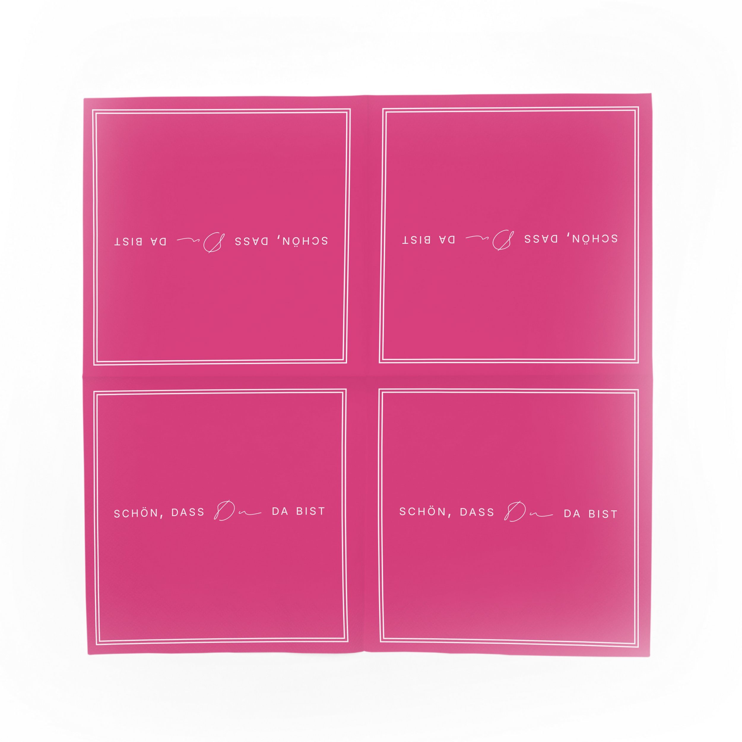 itenga Papierserviette ITENGA 20x Servietten Schön dass du da bist V3 pink