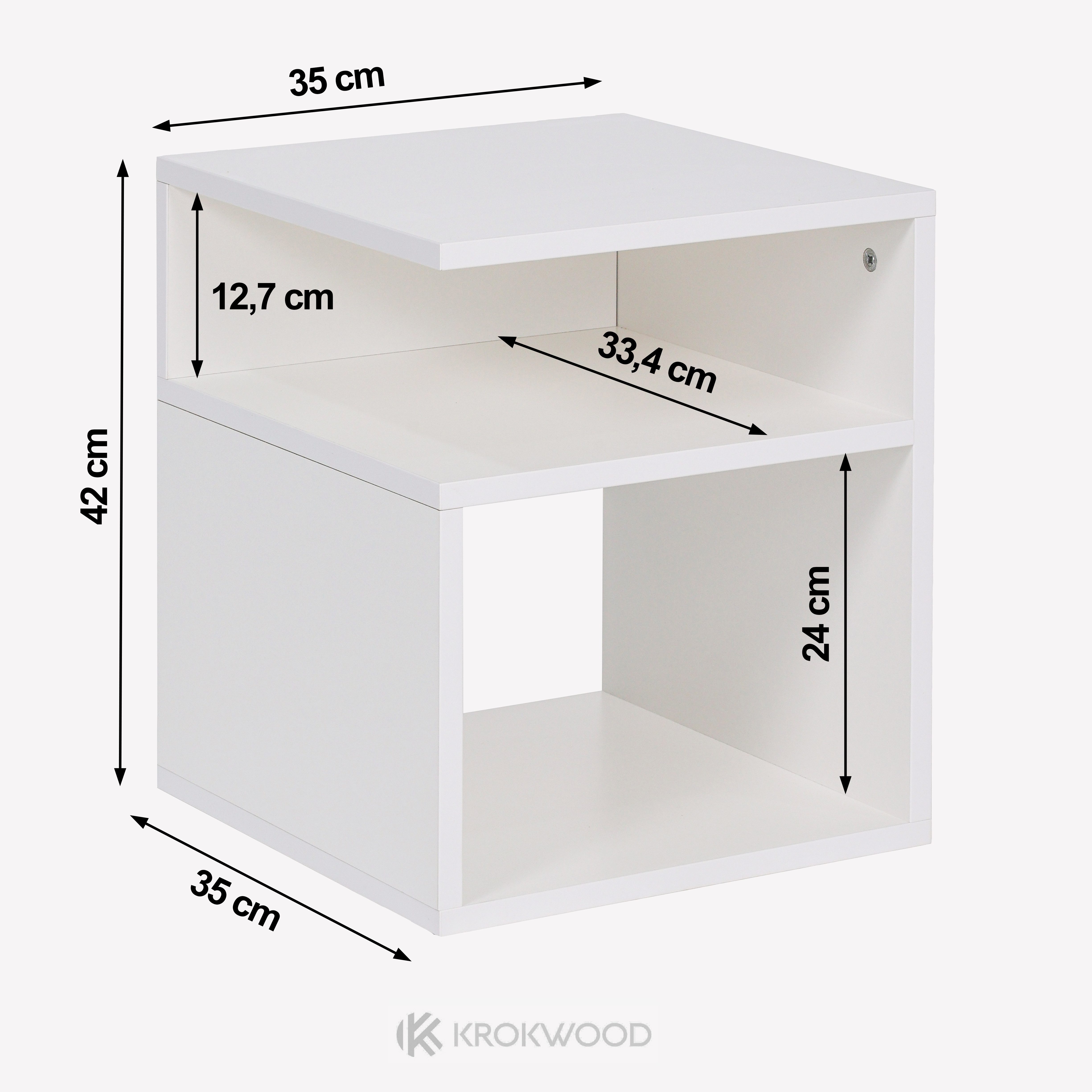 Krok Wood Nachttisch LORA aus laminierter Spanplatte, Beistelltisch für Schlafzimmer (1-St) – Bild 5 von 5