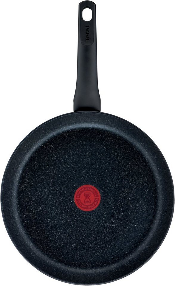 Tefal Pfannen-Set G28191 Black Stone, Aluminium (Set, 2-tlg), Aluminium, Mineralia  Antihaft, Thermo-Signal, alle Herdarten,Induktion