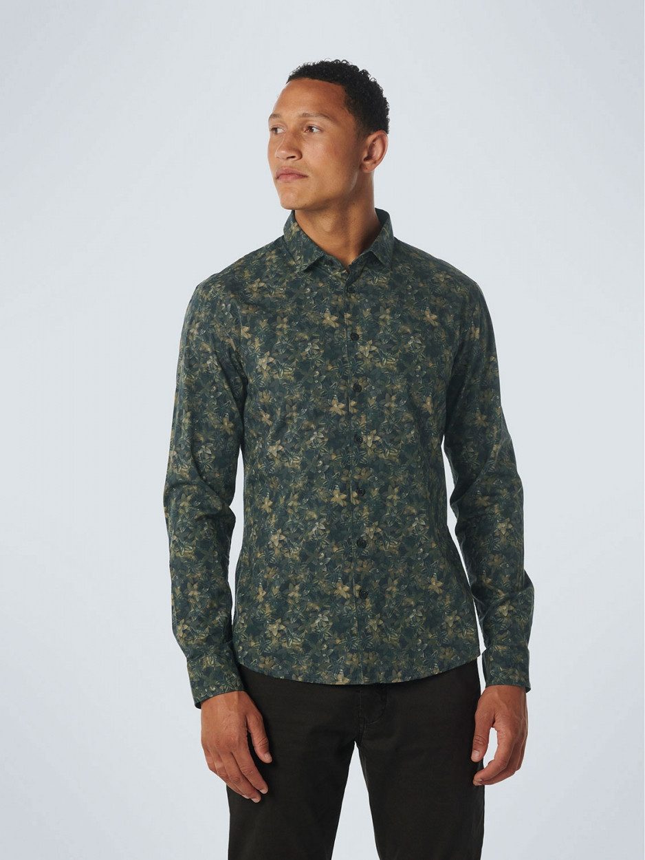 Flanellhemd Shirt Stretch Allover Printed Ocean