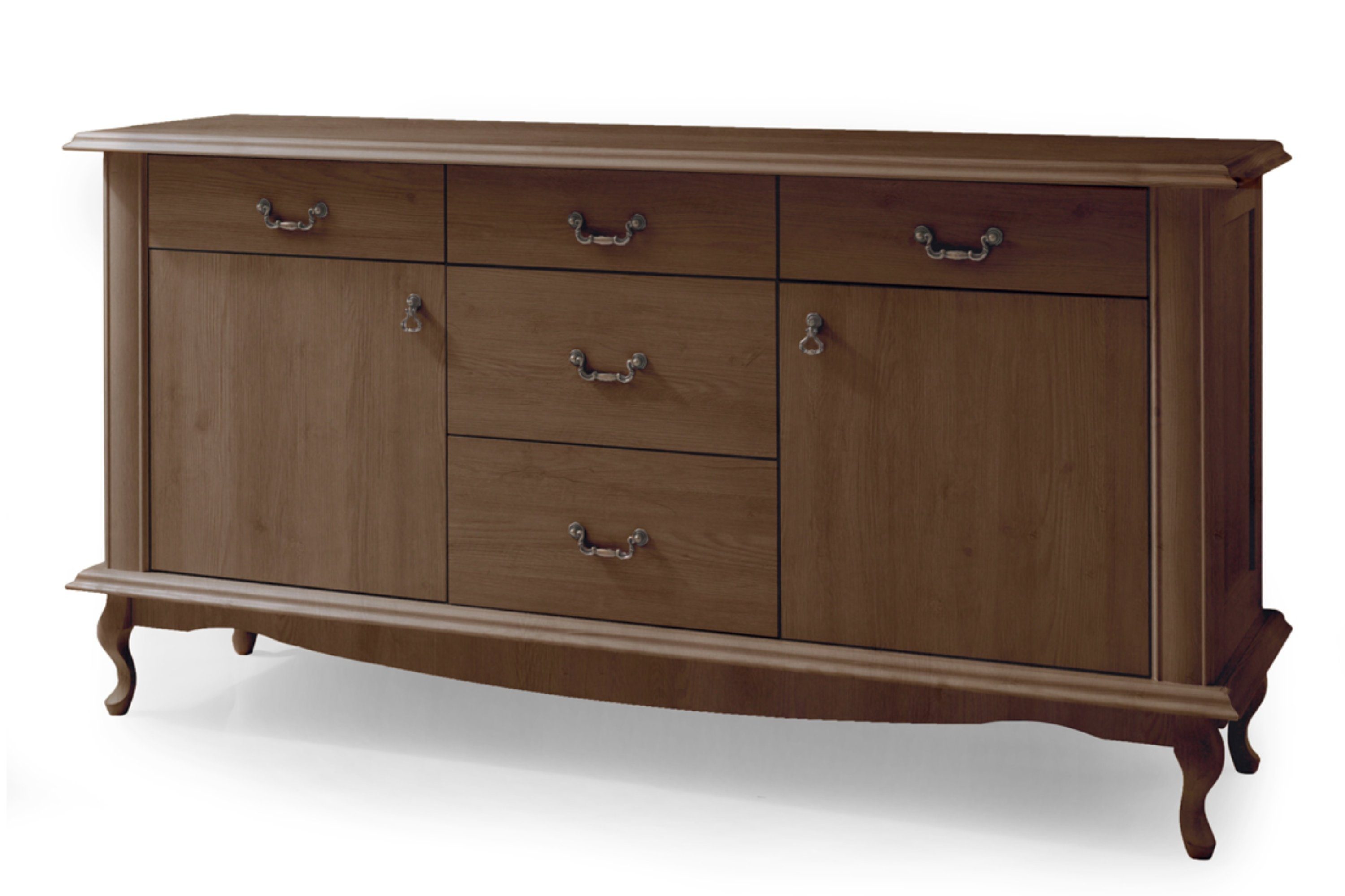 KONSIMO® Kombikommode BRITON Kommode, mit Schubladen, mit Türen, geschnitzte Füße