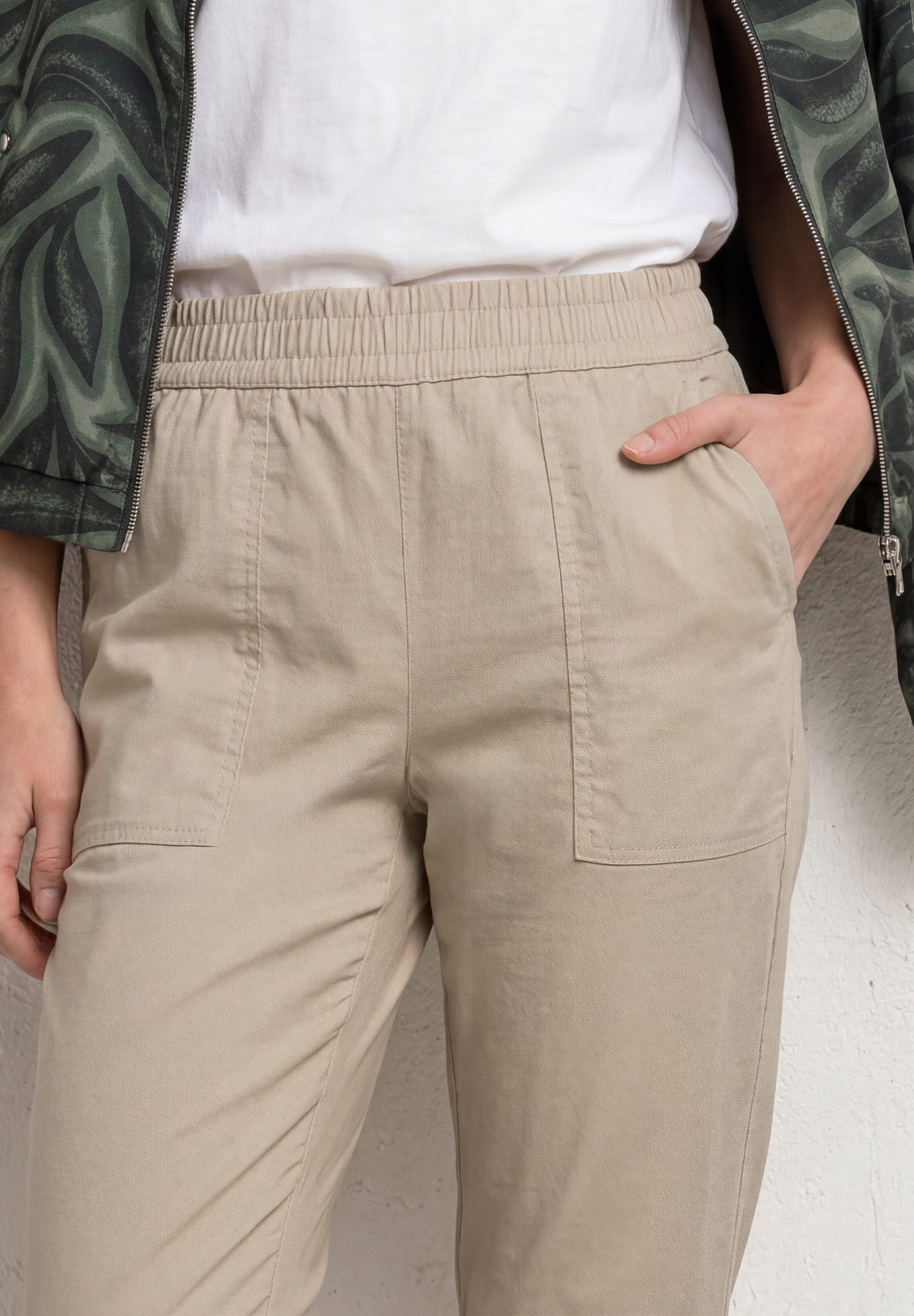 STREET ONE Chinohose Slim Leg Chino mit Elastikbund