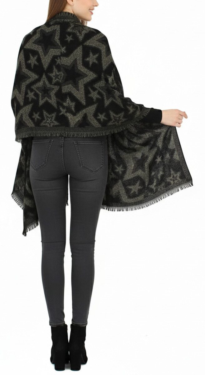 dy_mode XXL-Schal Damen Schultertuch XXL-Schal Stola Übergroßer Strick Schal, kurze Fransen