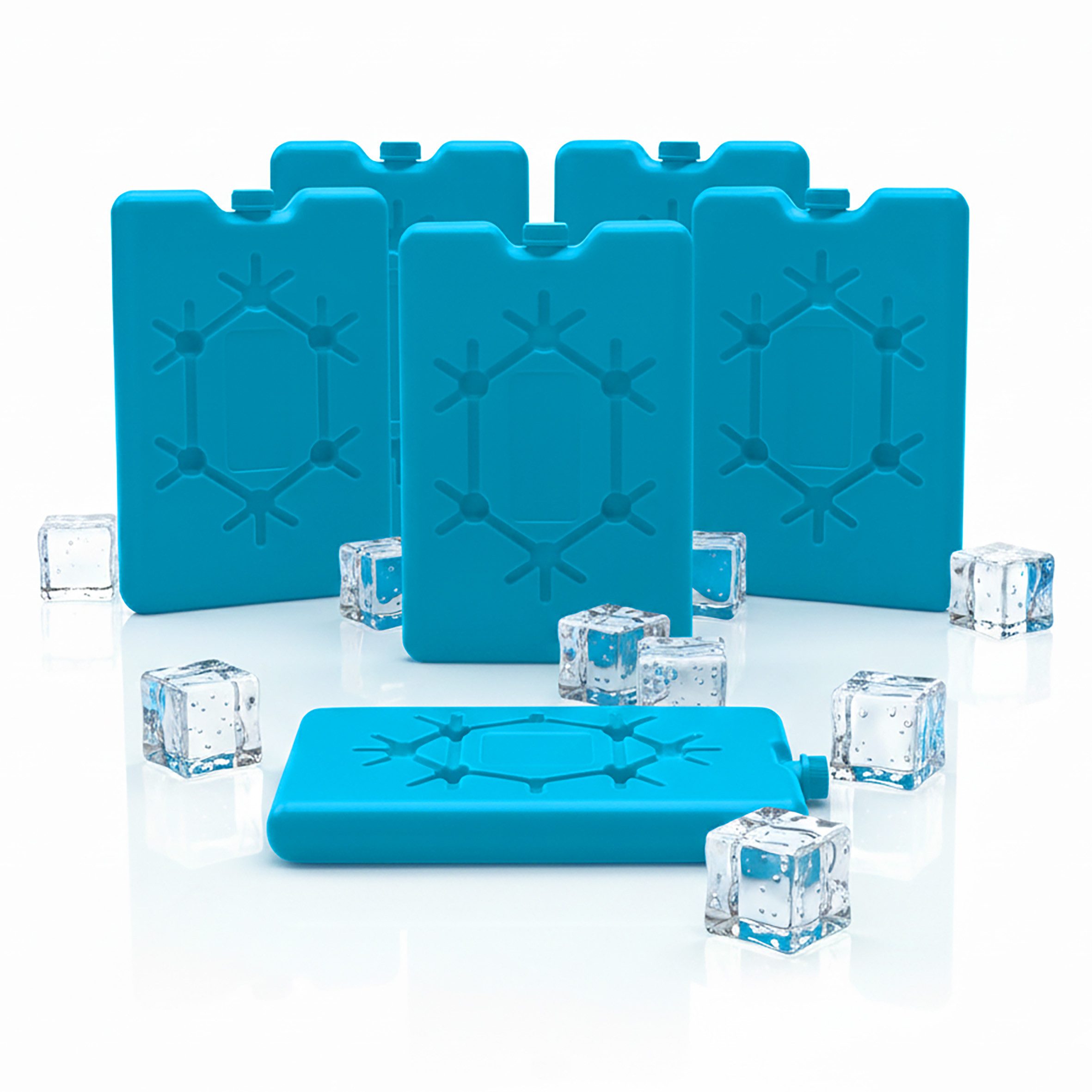 Spetebo Kühlakku Kühlakku flach 6er Set - 16 x 11 cm / 265 ml - Kühl Element, lebensmittelecht