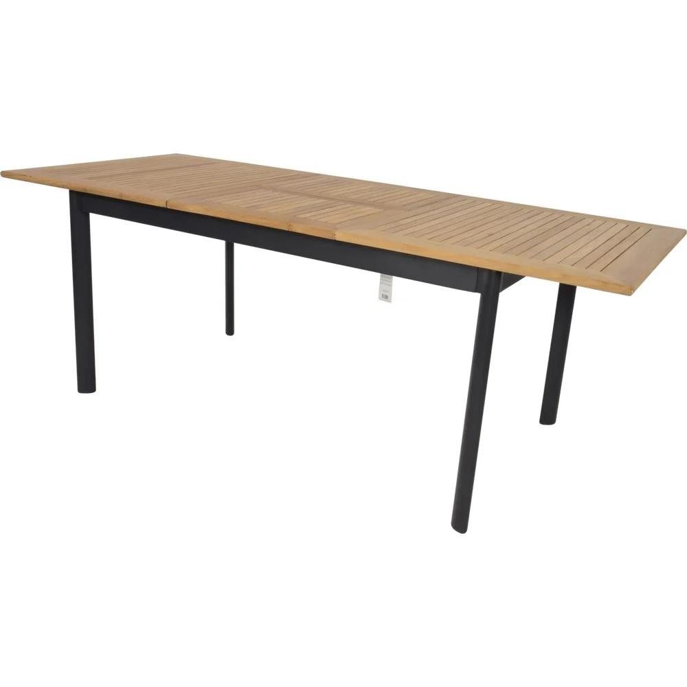 Natur24 Gartentisch Ausziehtisch Monza Teak Aluminium Natur Anthrazit