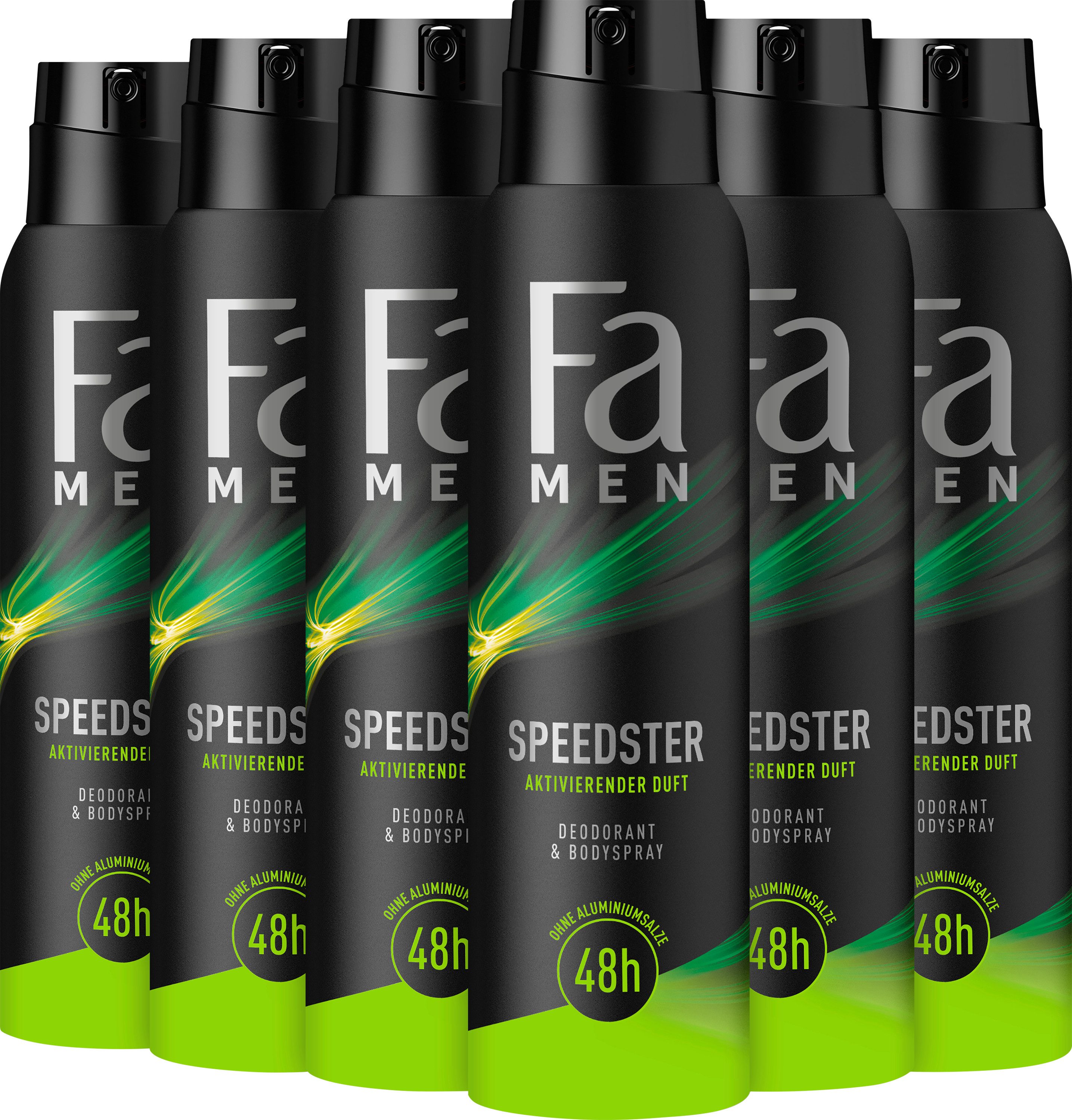 FA Deo-Spray Men Speedster, 6x 150 ml, Vorratspack, 6-tlg.