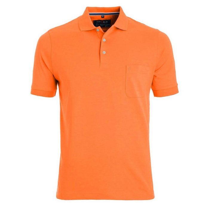 MARVELIS Poloshirt Poloshirt - Casual Fit - Polokragen - Einfarbig - Orange Quick-Dry