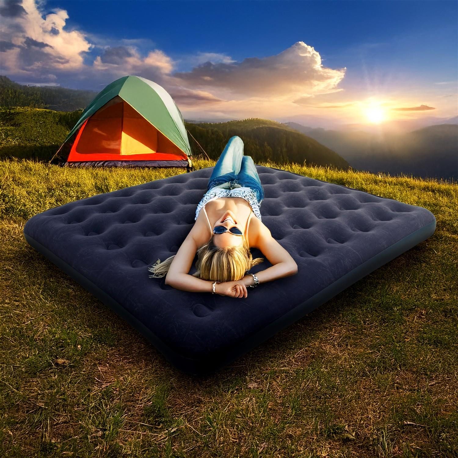 Avenli Luftbett Campingbett aufblasbar 203x183x22, (Luftmatratze günstig online kaufen