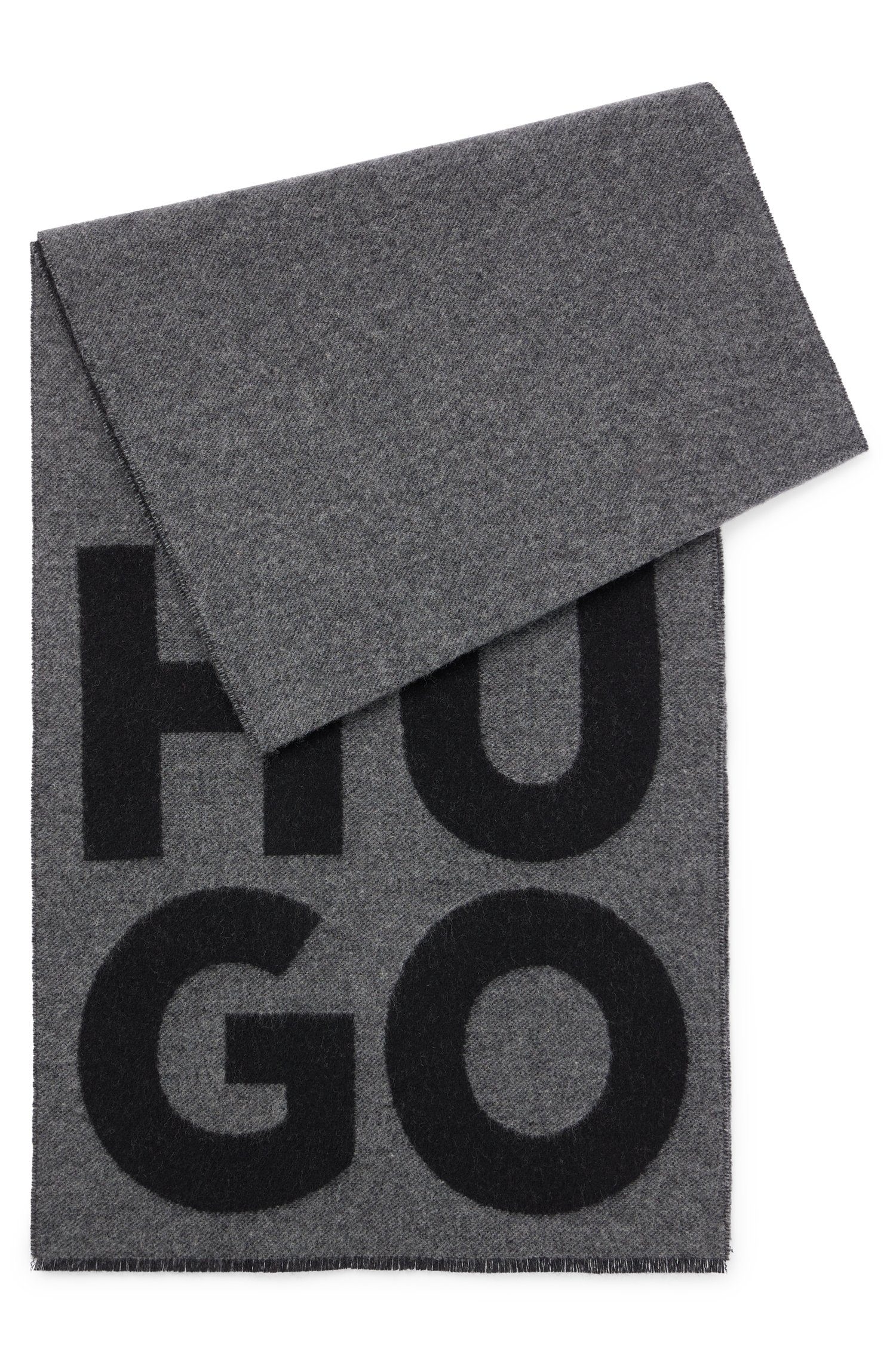 - Logo HUGO x mit cm Woll-Mix, Z, aus Unisex HUGO großem Schal 40 180