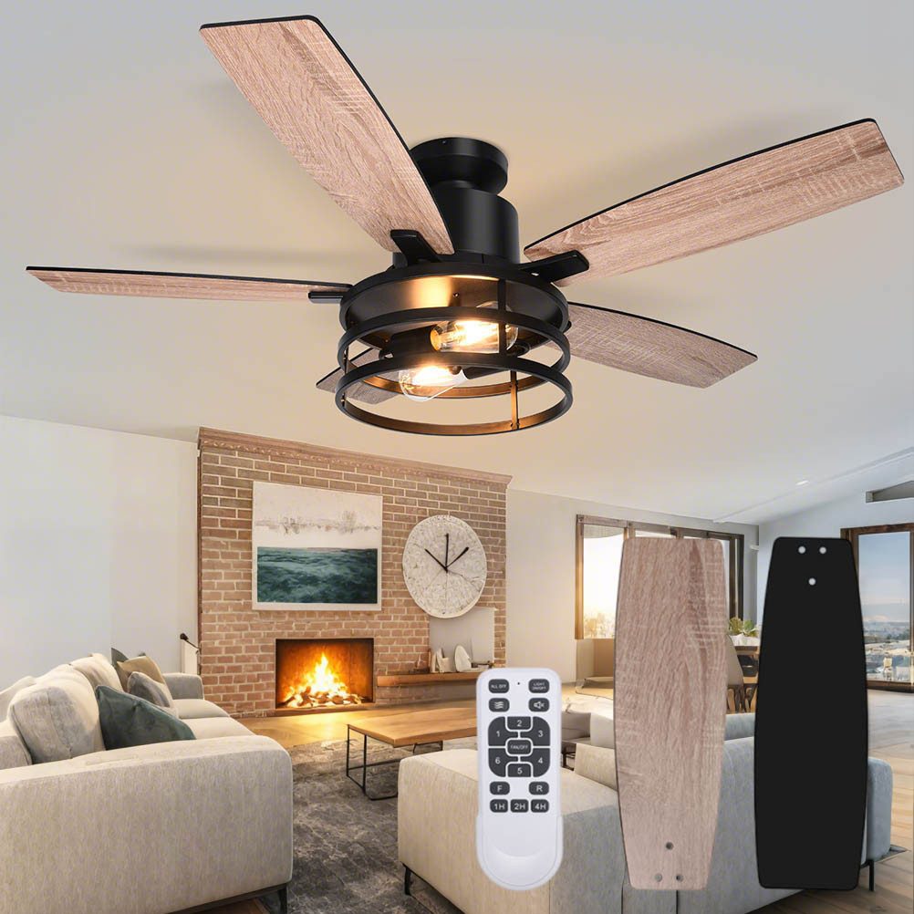 LMaxhome LED Deckenleuchte Deckenventilator mit Beleuchtung günstig online kaufen