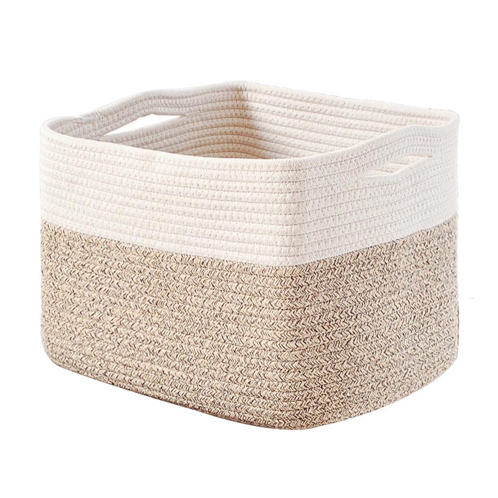 AFKSMILE Allzweckkorb Aufbewahrungskorb Rechteckig Geflochten, Deko Korb, Baby Organizer, Körbe Aufbewahrung Wohnzimmer, Kinderzimmer, Badezimmer, Deko Korb