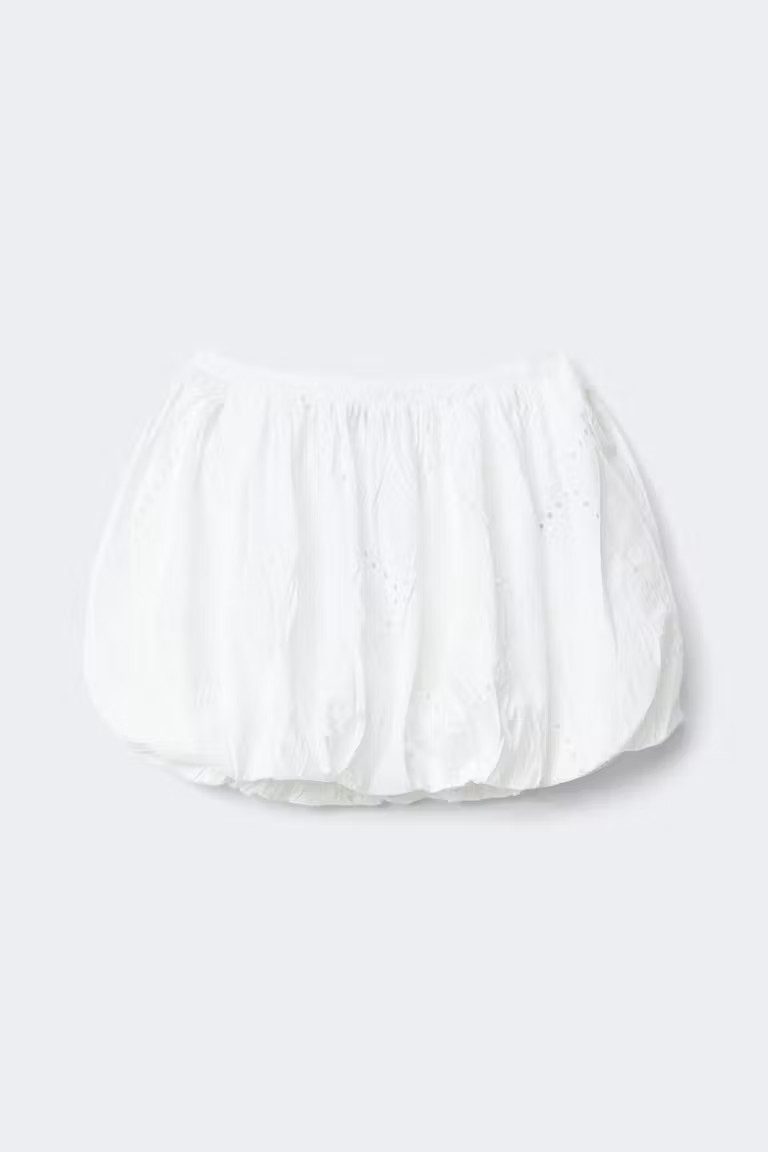 Gina Tricot Minirock - Bestickter Minirock - weißer Rock Damen