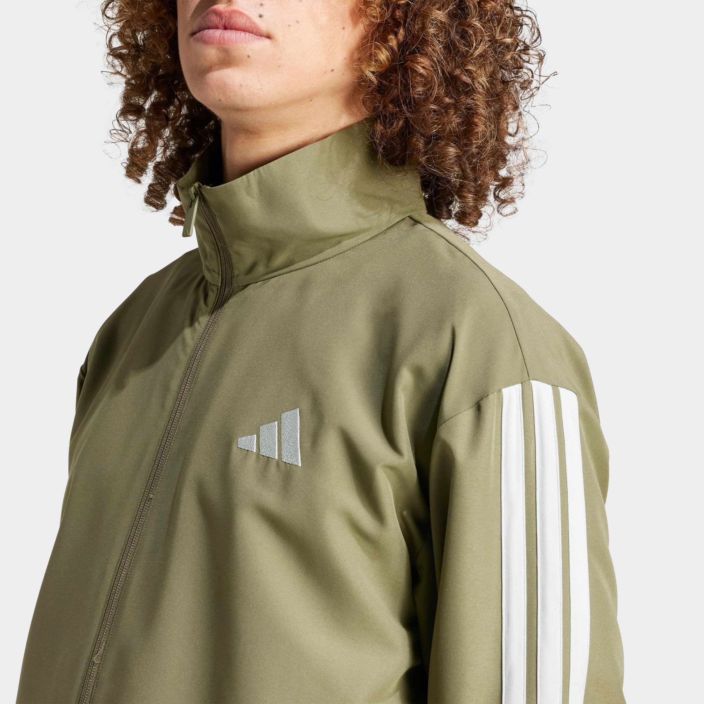 adidas Sportswear Trainingsanzug M 3S WV TT TS (2-tlg), zweiteiliges Set, aus Polyester, mit durchgehendem Reißverschluss