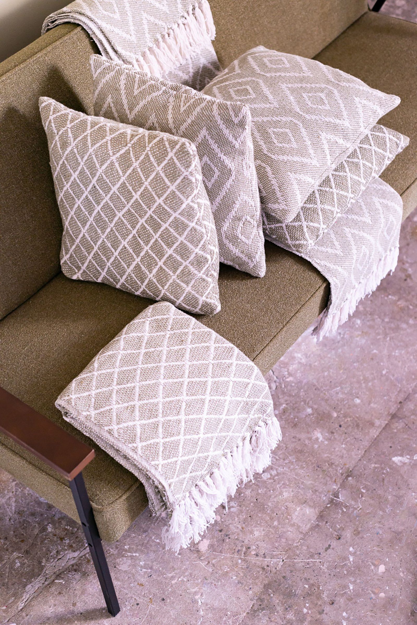 Wohndecke Wohndecke gemustert beige weiß Plaid Sofadecke Boho Tagesdecke, Cosy Home Ideas, auch als Strandtuch oder Tagesdecke geeignet