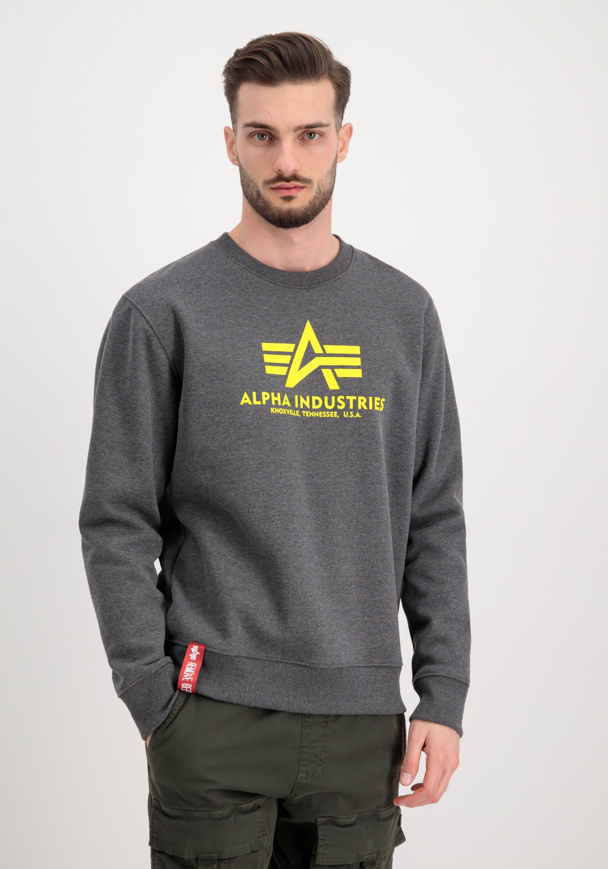 Industries charcoal Sweater Sweatshirts Industries Alpha Men Alpha Basic Sweater - heather