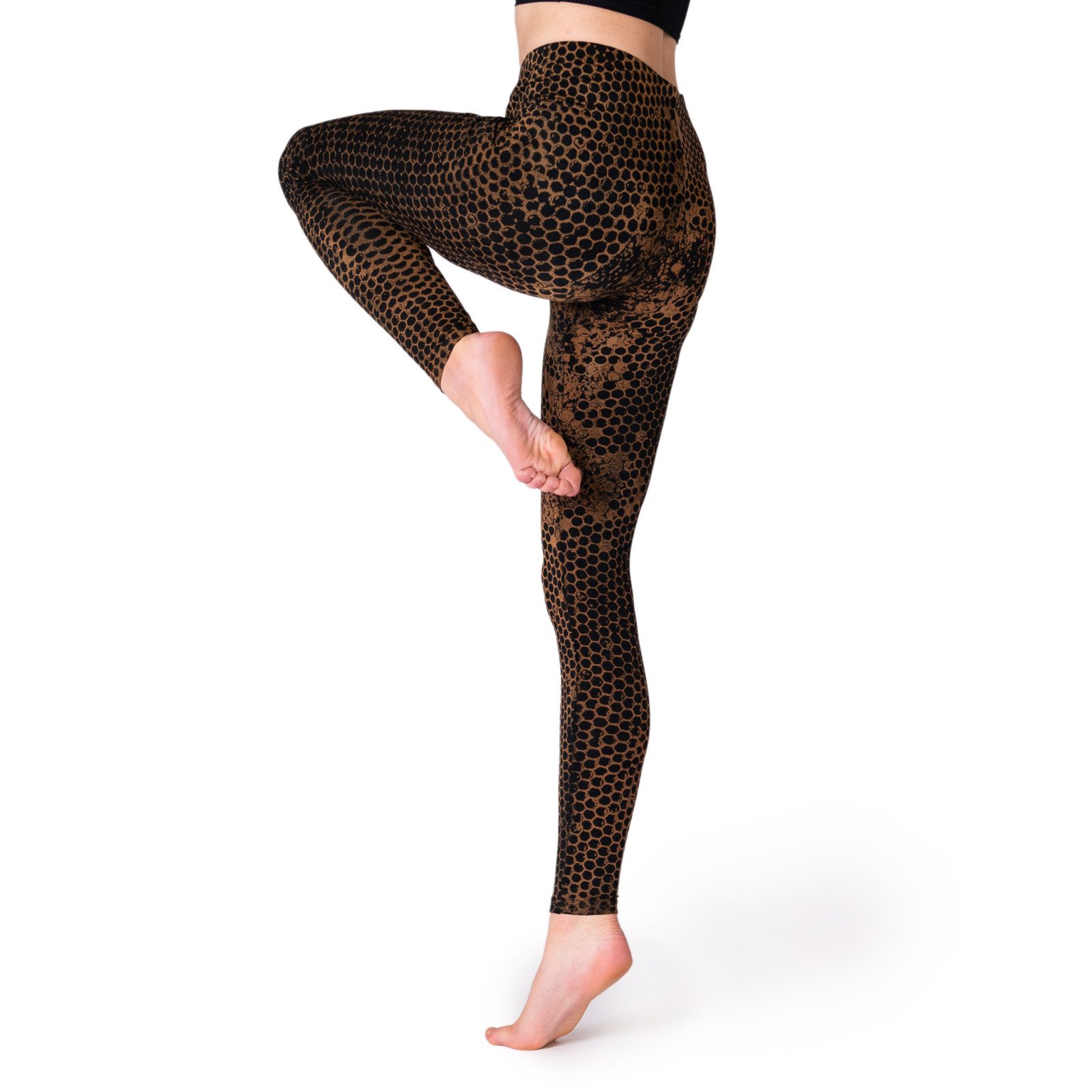 PANASIAM Leggings Unikat Batik Leggings mit Wabendesign moderner Stil lange günstig online kaufen