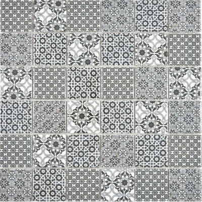 Mosani Mosaikfliesen Keramik Mosaik Fliese schwarz weiss Mosaikfliese
