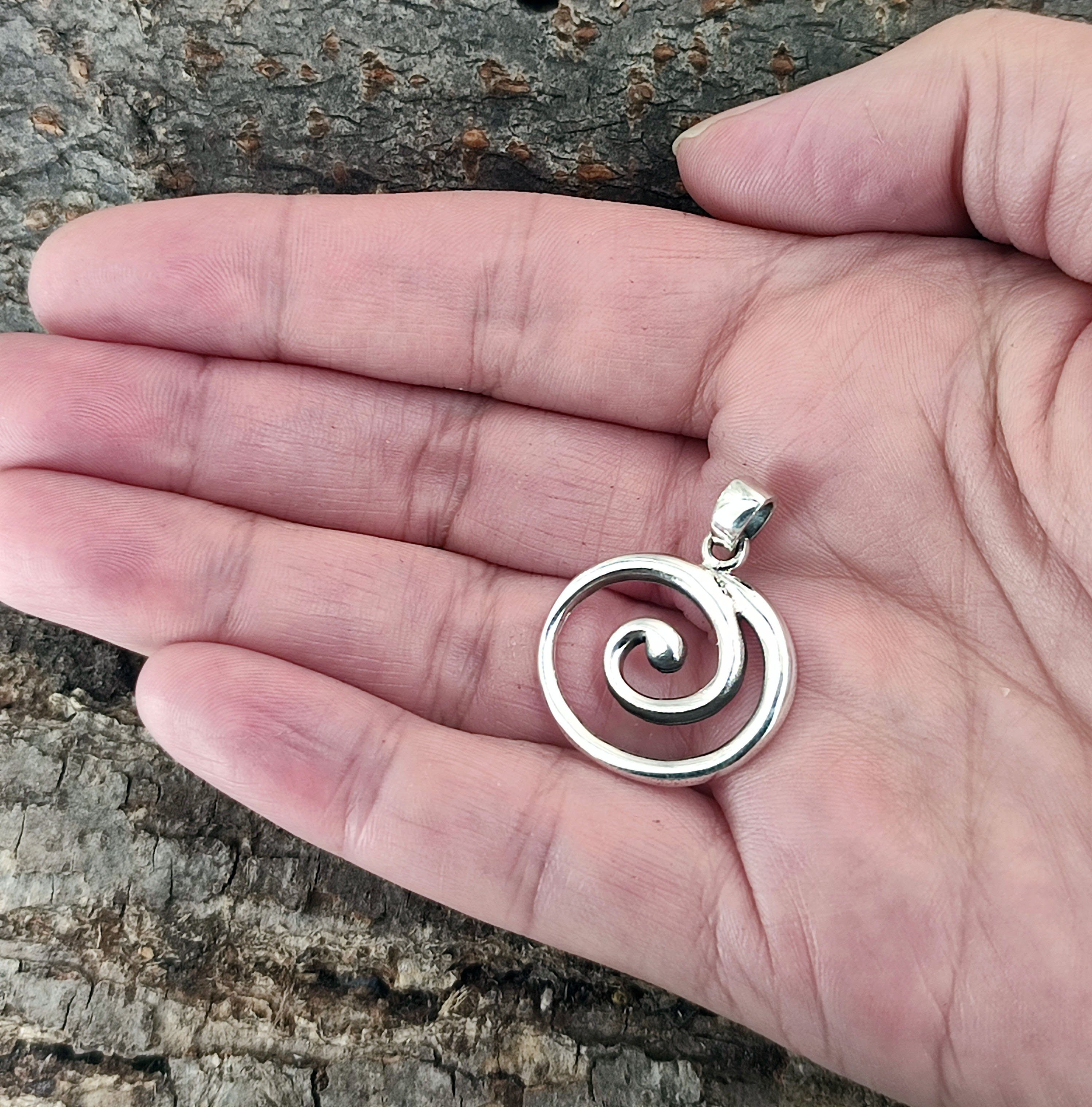 of Spiral 925 Leather Anhänger Wirbel Silber Spiralen Kiss Spirale Kettenanhänger Sterling