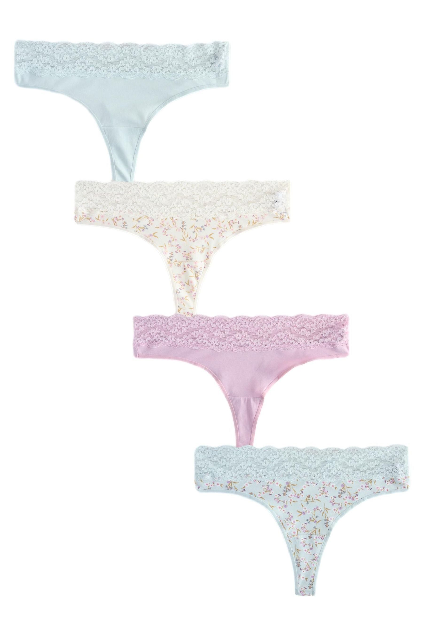 Next String Spitzenslips im 4er-Pack, Tanga (4-St)