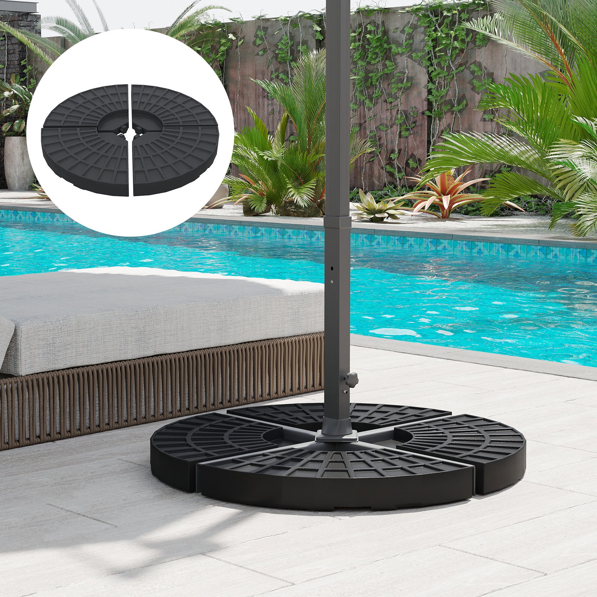 Outsunny Schirmhalter mit 52 kg Wasser günstig online kaufen