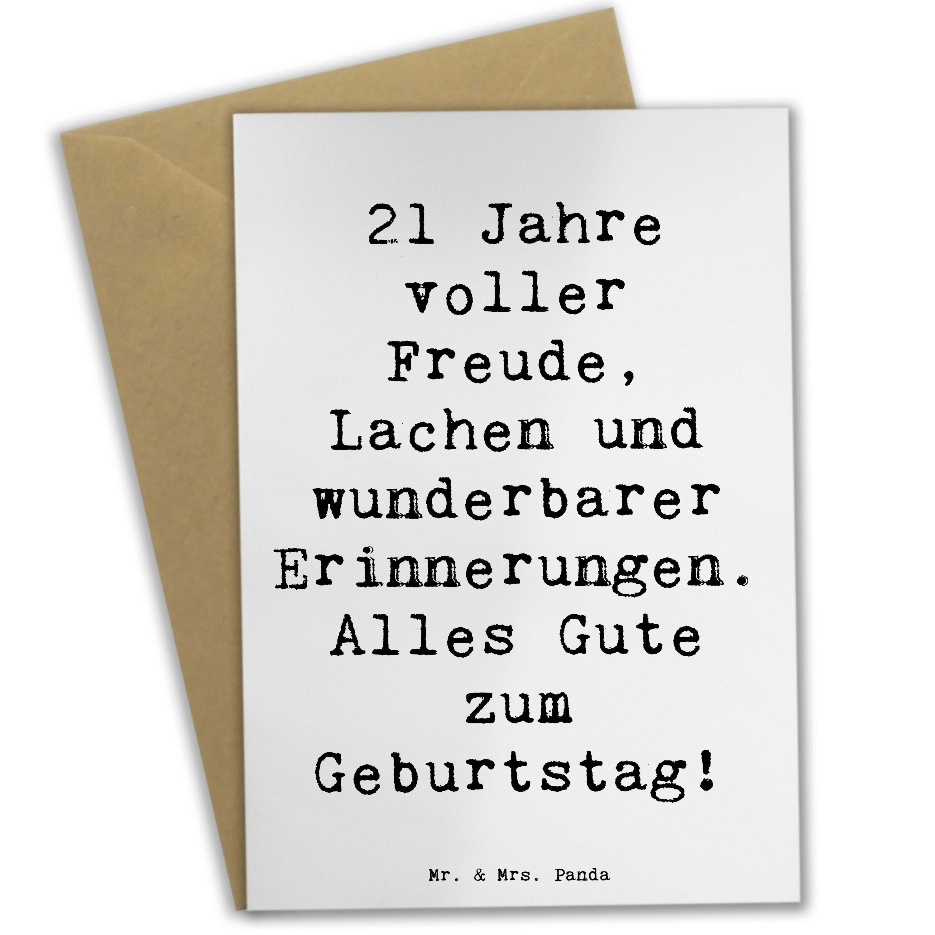 Grußkarte Spruch 21. Geburtstag Freude - Weiß - Geschenk, Schmuckstück, Glückwu