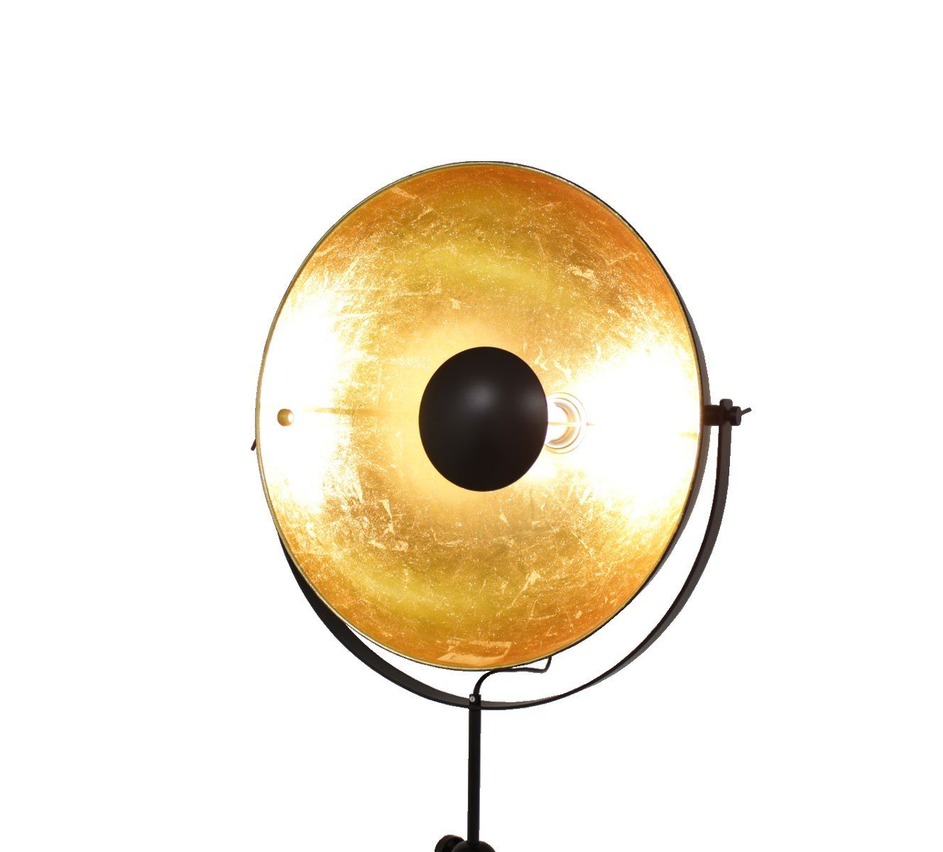 Kiom Stehlampe Dreibein Stehleuchte Big gold, Leuchtmittel abhängig & inklusive, dimmbar, Alona nicht schwarz Leuchtmittel