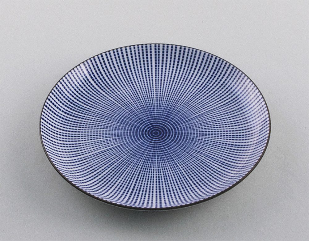 Ureshii Speiseteller Japanischer Teller Sendan Tokusa S, blau, Ø 18,3 cm, (1 St)