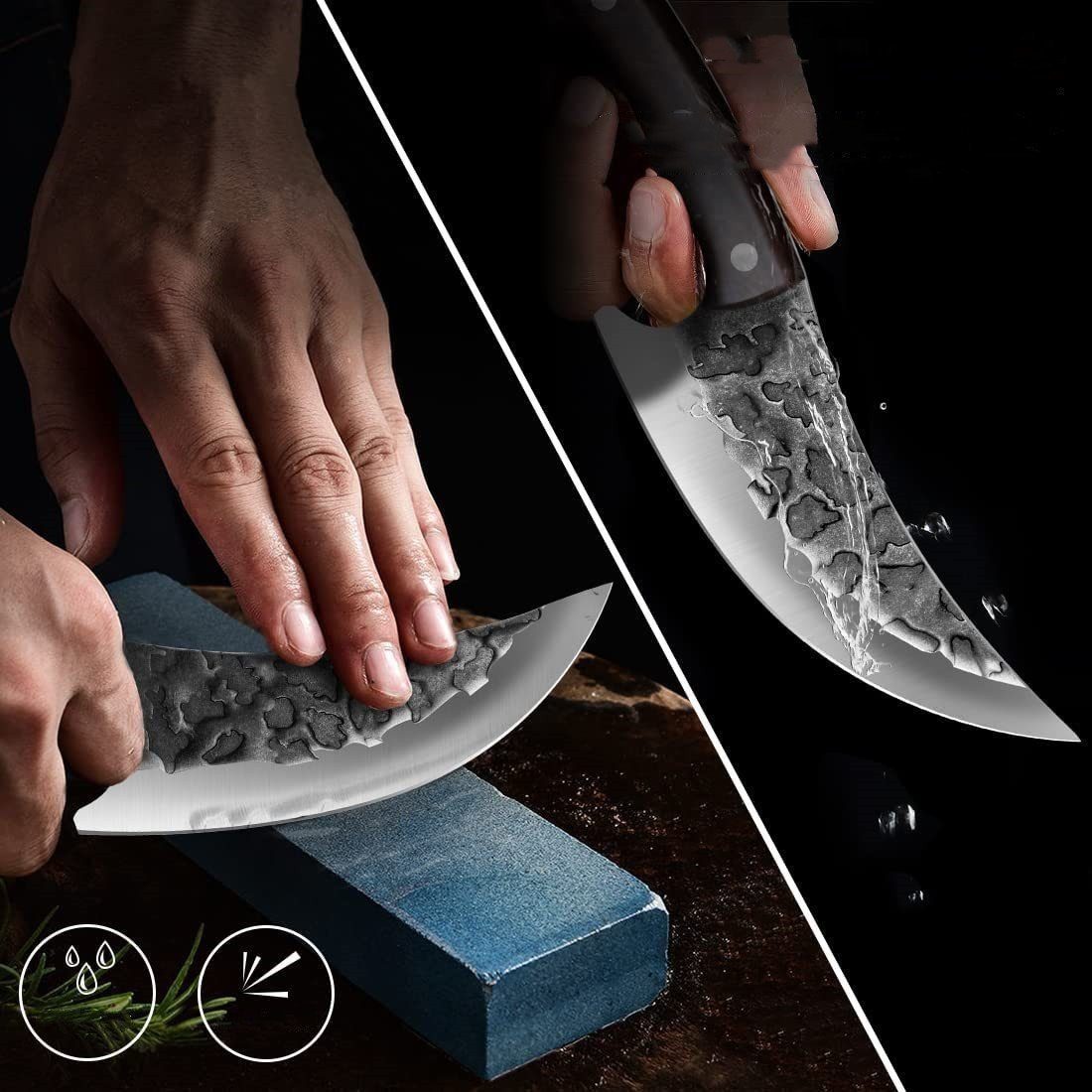 KEENZO Ausbeinmesser Messer Outdoor Handgeschmiedet Messer Chefmesser Wikinger Grillmesser