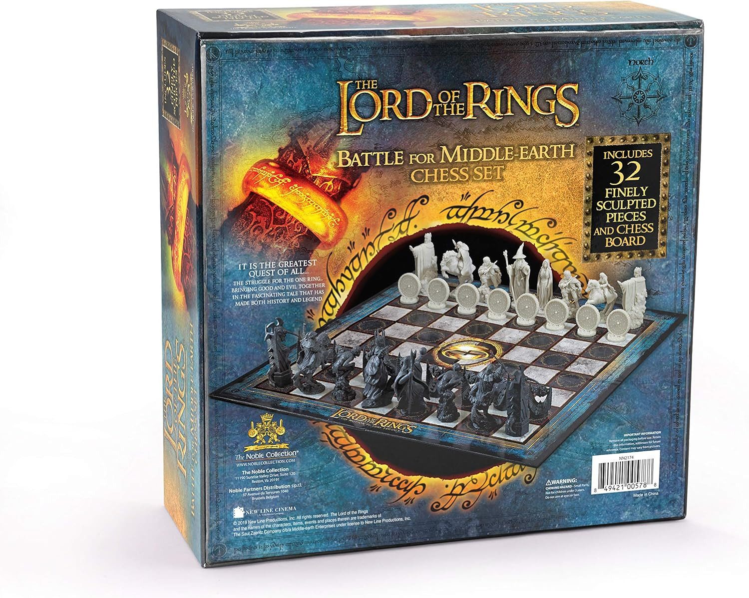 The Noble Collection Spiel Herr der Ringe Schach "Kampf um Mittelerde", Schach, offiziell lizenziertes Merchandise