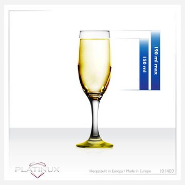 PLATINUX Sektglas Sektgläser bunt 150ml, Glas, (max.190ml) Champagnergläser Prosecco Gläser Sektflöten Sektkelche