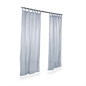 Gardine 6 x Vorhang mit Schlaufen silber, relaxdays